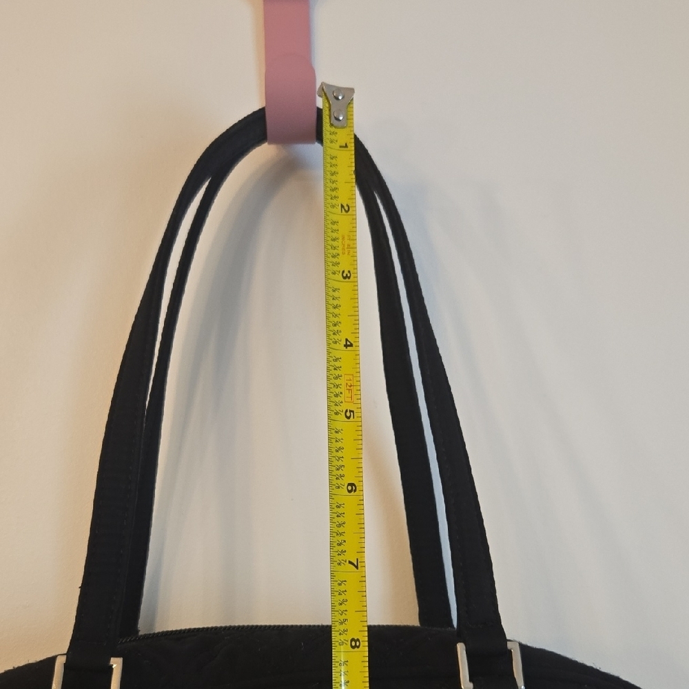 Vera Bradley Black Shoulder Bag Sleek Crescent Design - Picture 12 of 12